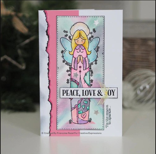 Sello 4&quot;x6&quot; Clear Singles Patch Angel - Woodware Craft Collection