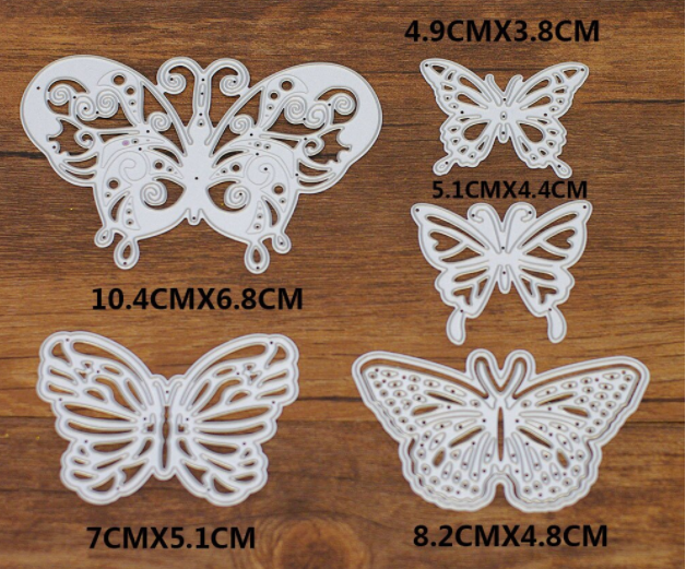 Troquel Set de Mariposas II grande y medianas x 5 pzas - Q