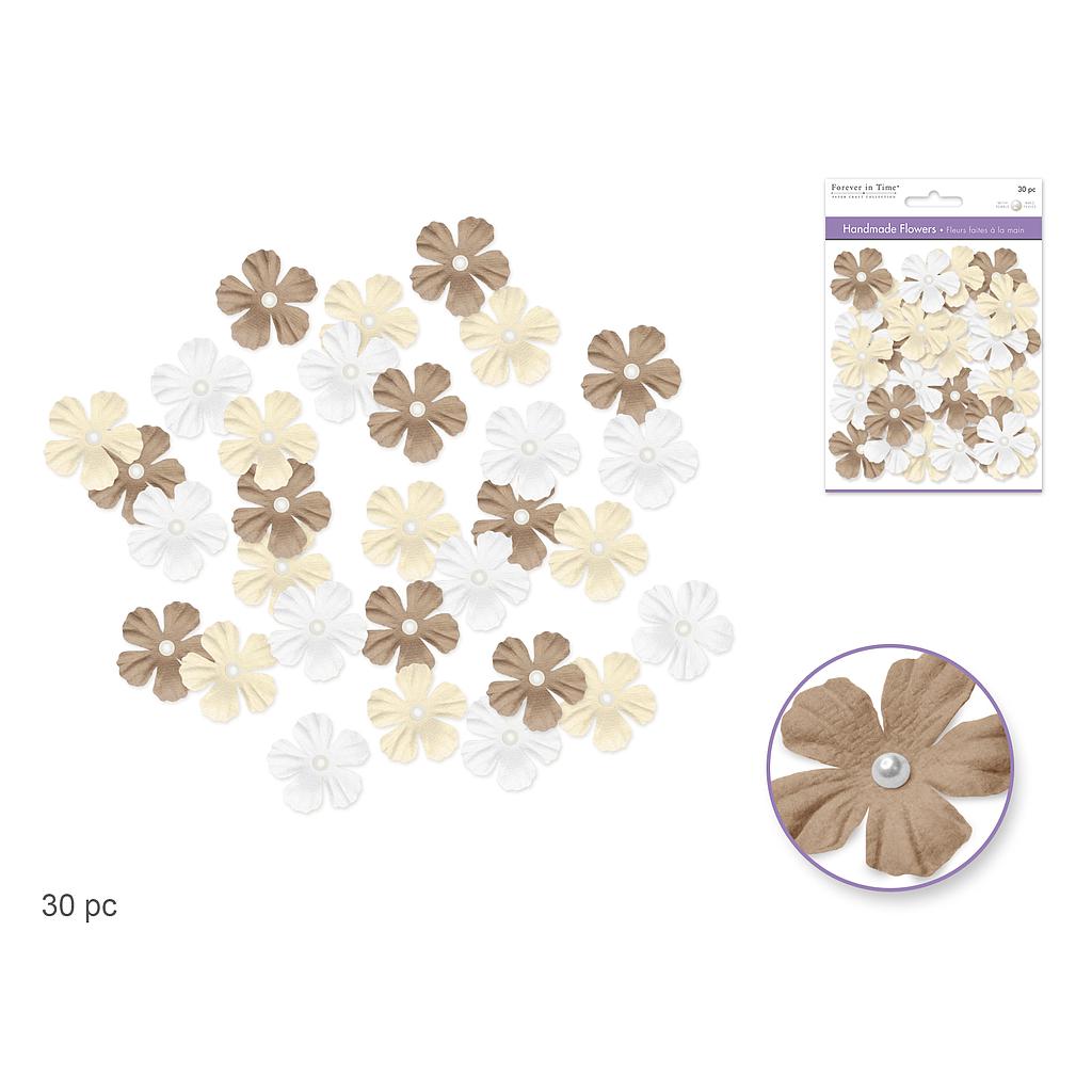 Flores de papel hechas a mano 33mm neutral - Forever in Time