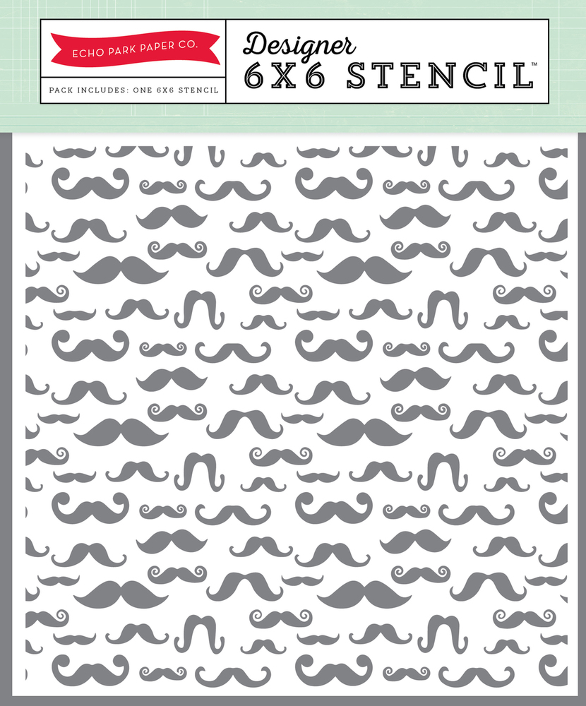 Stencil 6x6 Mustaches - Echo Park