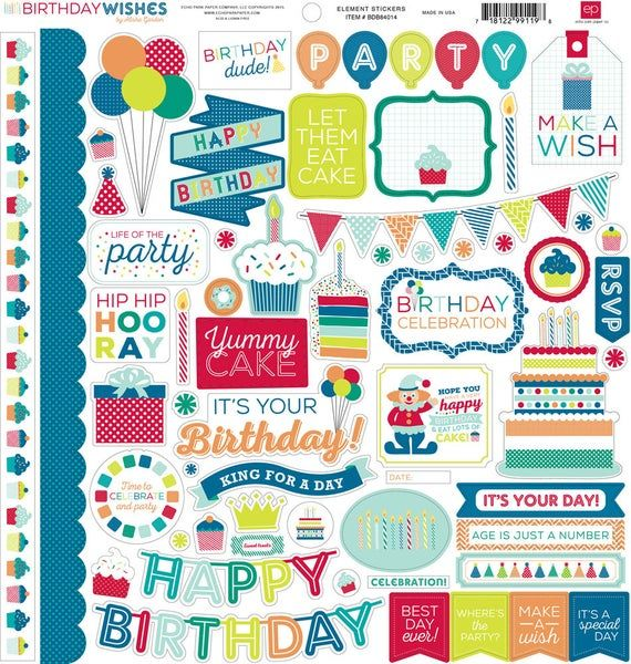 Stickers 12 x 12 Birthday Wishes Niño - Echo Park