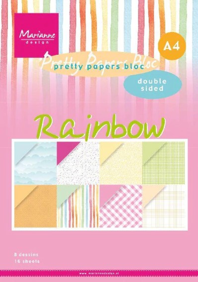 Block A4 doble cara Pretty Paper Rainbow - Marianne Design