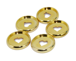[ALDEGAC23MM] Discos de encuadernación Gold con agujero corazon 23mm x 10 unds 