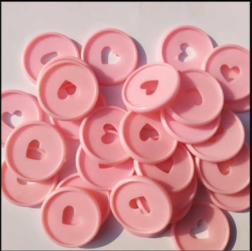 Discos de encuadernacion Pink con agujero corazon 35mm x 10