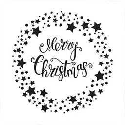 [EFE032] Folder embossing Merry Christmas Star Wreath - Nellie's Choice