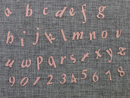 [MD185] Troquel Abecedario script minuscula y numeros - Q