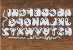 [MD276] Troquel abecedario mayusculas letras en forma de globos (1.9cm alto x 1.75 a 2.4cm ancho)