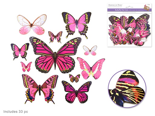 Troquelados de Mariposas con Detalles de lámina x33 Pink - Forever in Time