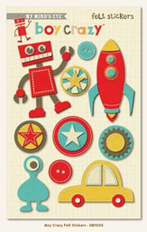 [p143] Boy Crazy My Minds Eye Fieltro Robot - Felt Stickers