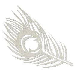 [p263] Chipboard Peacock feather Aplique Decorativo- Fab Scraps
