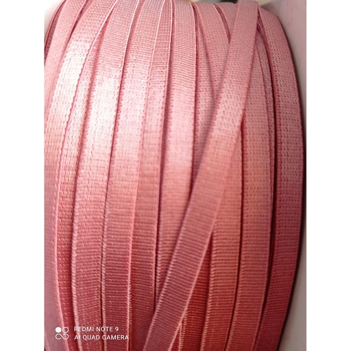 Elastico plano satinado rosado 6mm x 10 mt