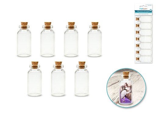 Mini botellas con corcho x 7 de 5ml - Craft Medley