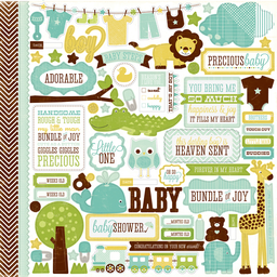 [p854] Sticker 12 x 12 Bundle Of Joy Precious Baby - Echo Park