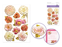[p869] Stickers 3D Floral Foil Elegance - Rose Medley - Forever in Time
