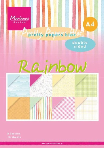 Block A4 doble cara Pretty Paper Rainbow - Marianne Design