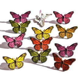 [QBRD2-67A] Brads en forma de mariposas coloridas x 12/paq. - Eyelet Outlet