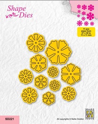 [SD221] Set de troqueles pequeñas flores x 11 pzas - Nellie's Choice Shape Die