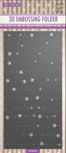 Folder de embossing 3D Slimline Estrellas y Puntos (10,5x20,5cm) - Nellie's Choice