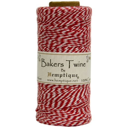 Bobina Baker's Twine Pita Melliza de Algodón Rojo/Blanco x 125m - Hemptique